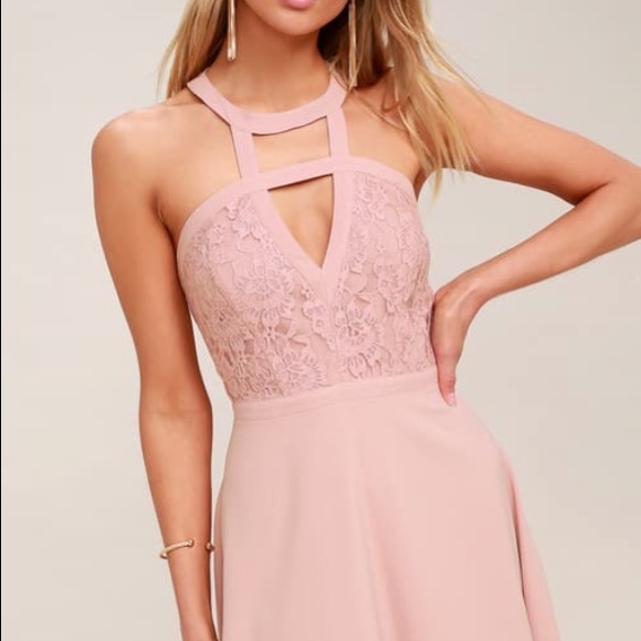 NWT! Blush Lace Skater Dress - fit and flare - Picture 2 of 5